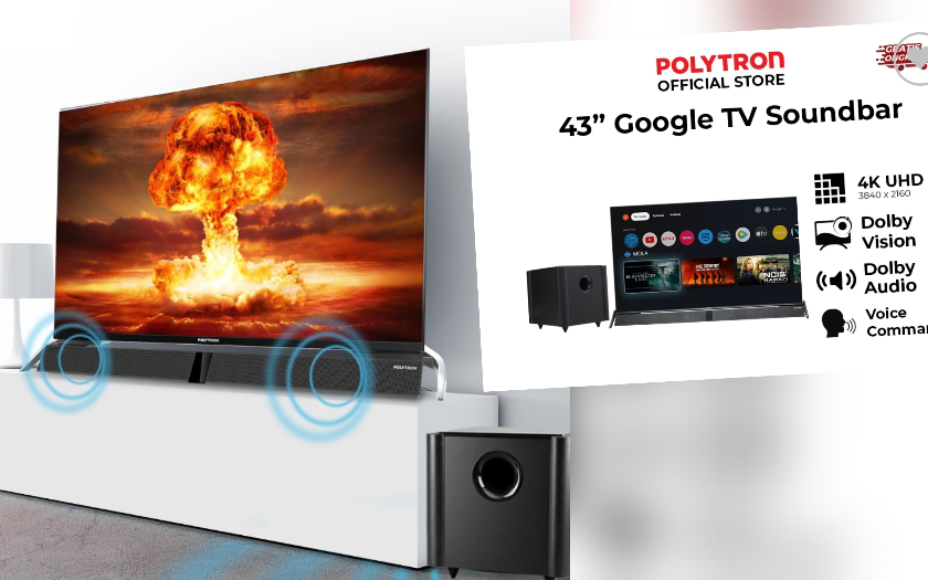 Beli Smart TV 4K UHD Hanya Rp 3 Jutaan Dari Polytron Ini Sudah Berikut Soundbar?